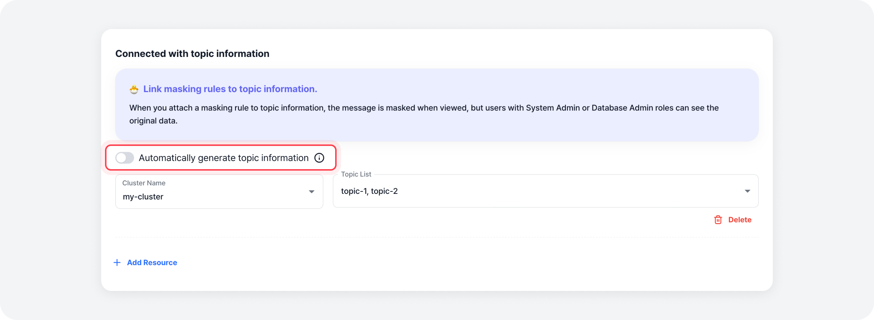 data-masking-create-topic-information