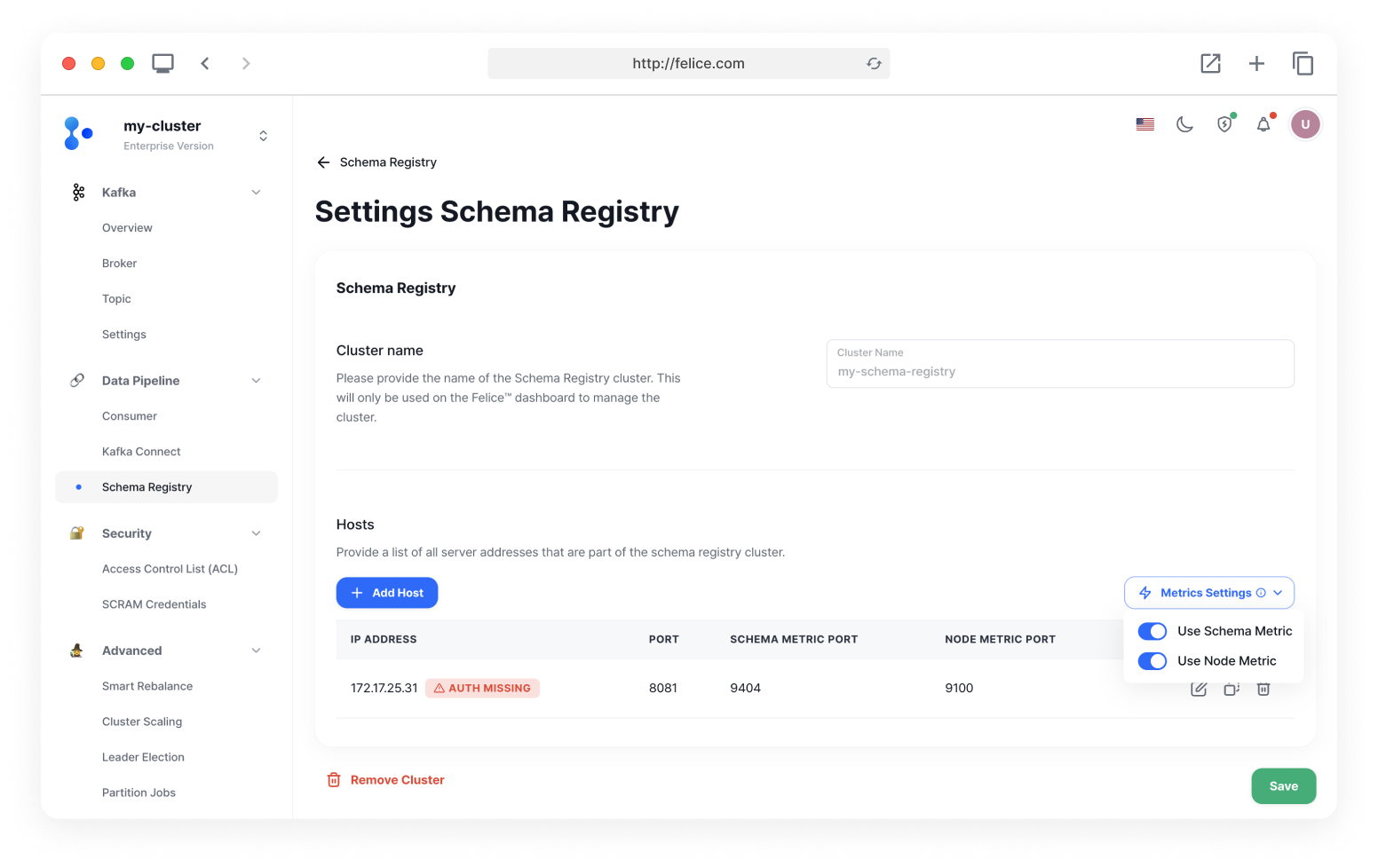 schema-registry-cluster-settings